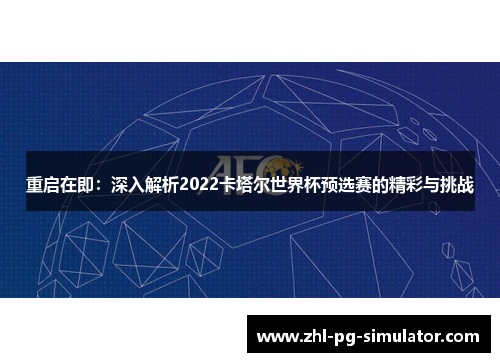 重启在即：深入解析2022卡塔尔世界杯预选赛的精彩与挑战